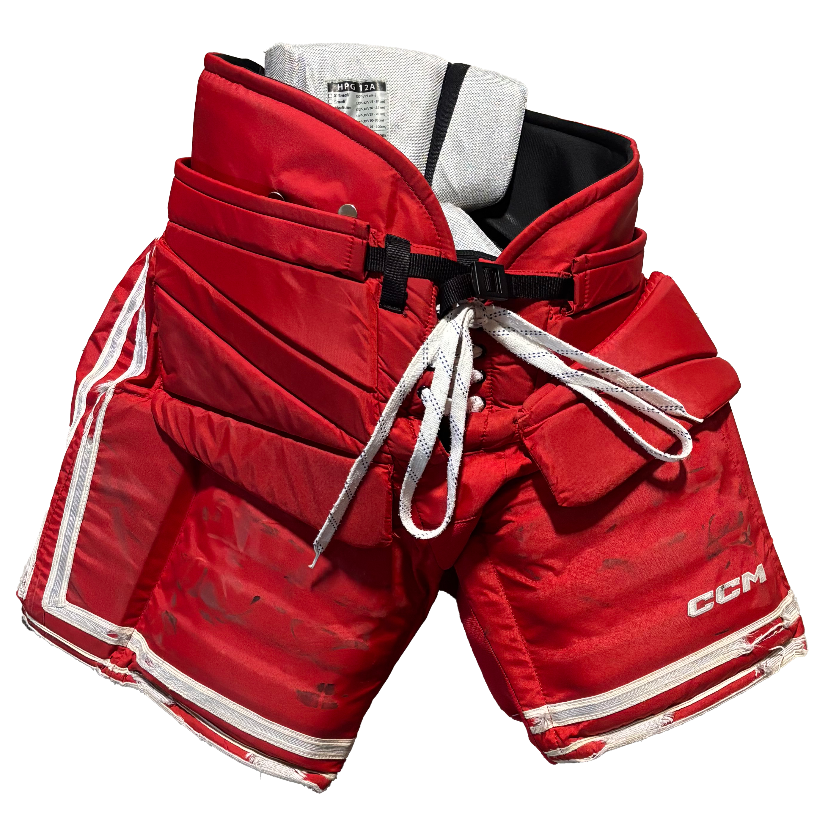 CCM HPG12A - Used Pro Stock Hockey Goalie Pants (Red/Grey/White)