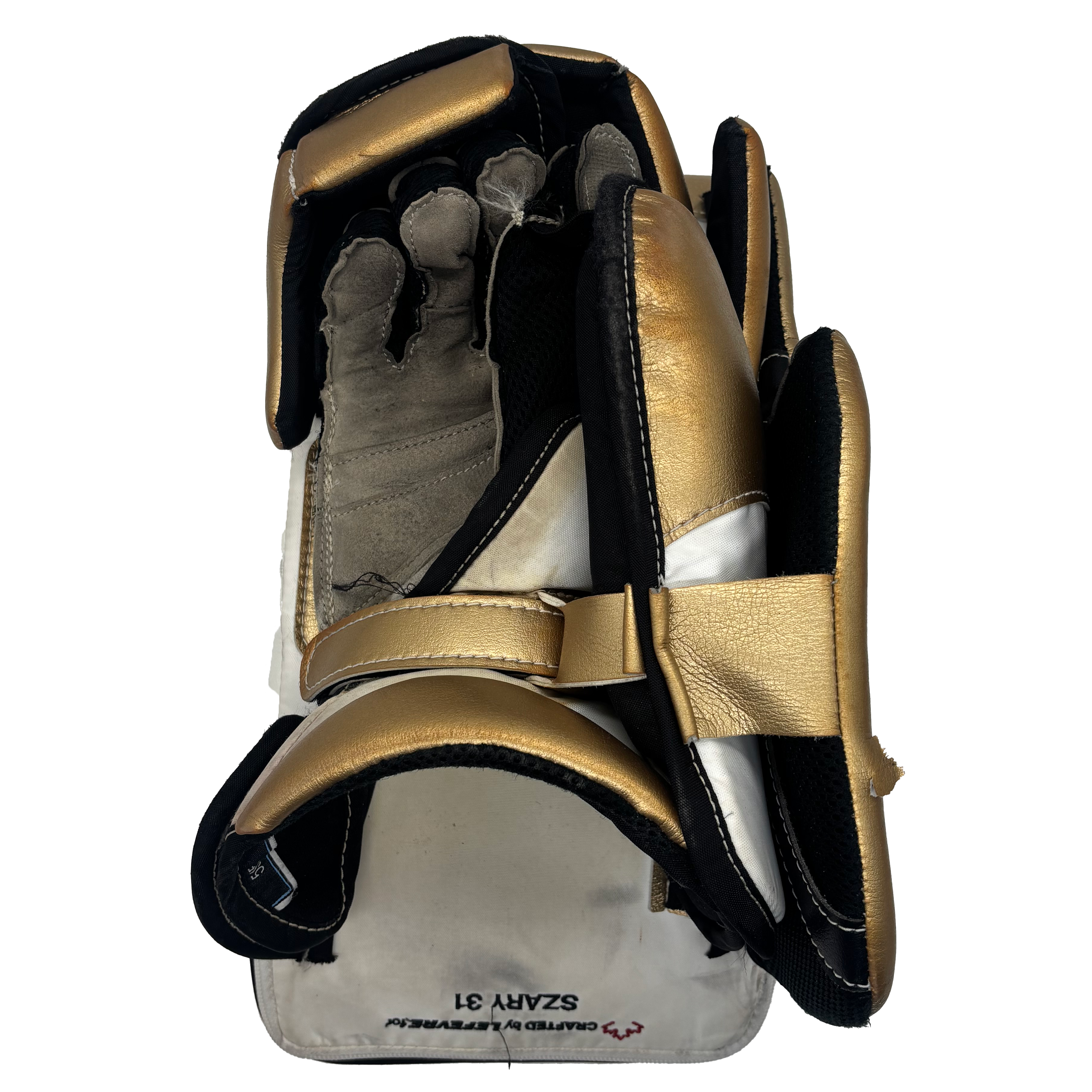 True Catalyst PX3 - Used Pro Stock Goalie Blocker (White/Gold/Black)