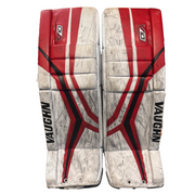 Vaughn Velocity V10 - Used Pro Stock Goalie Pads (White/Red/Black)