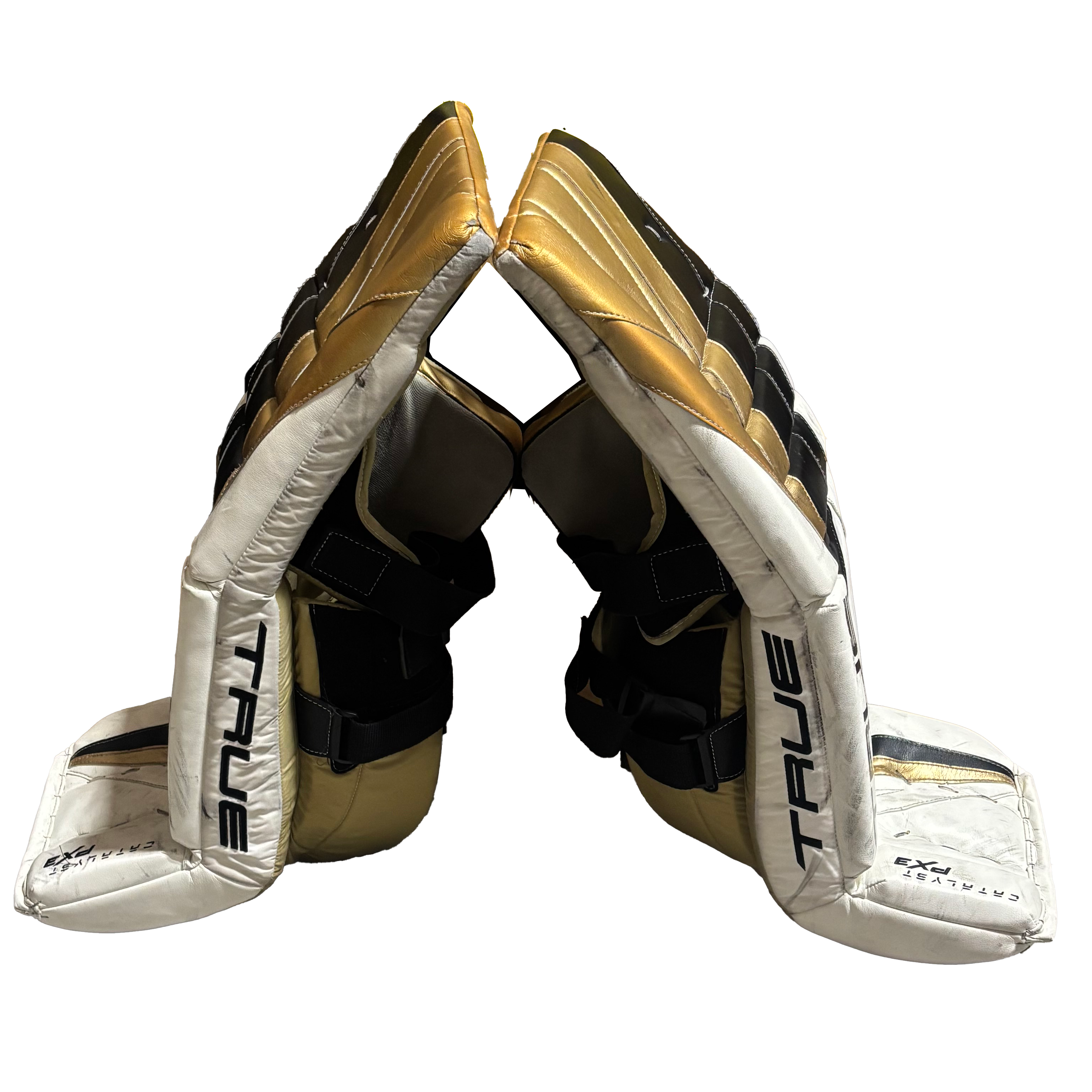 True Catalyst PX3 - Used Pro Stock Goalie Full Set (Gold/Black/White)