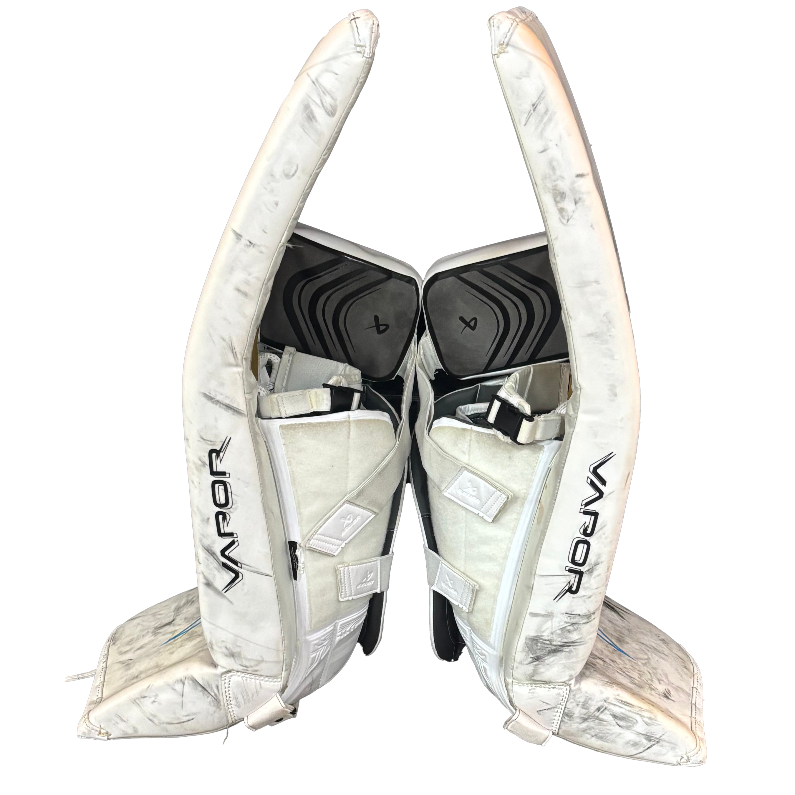 Bauer Vapor Flylite - Pro Stock Goalie Pads (White/Red/Baby Blue)