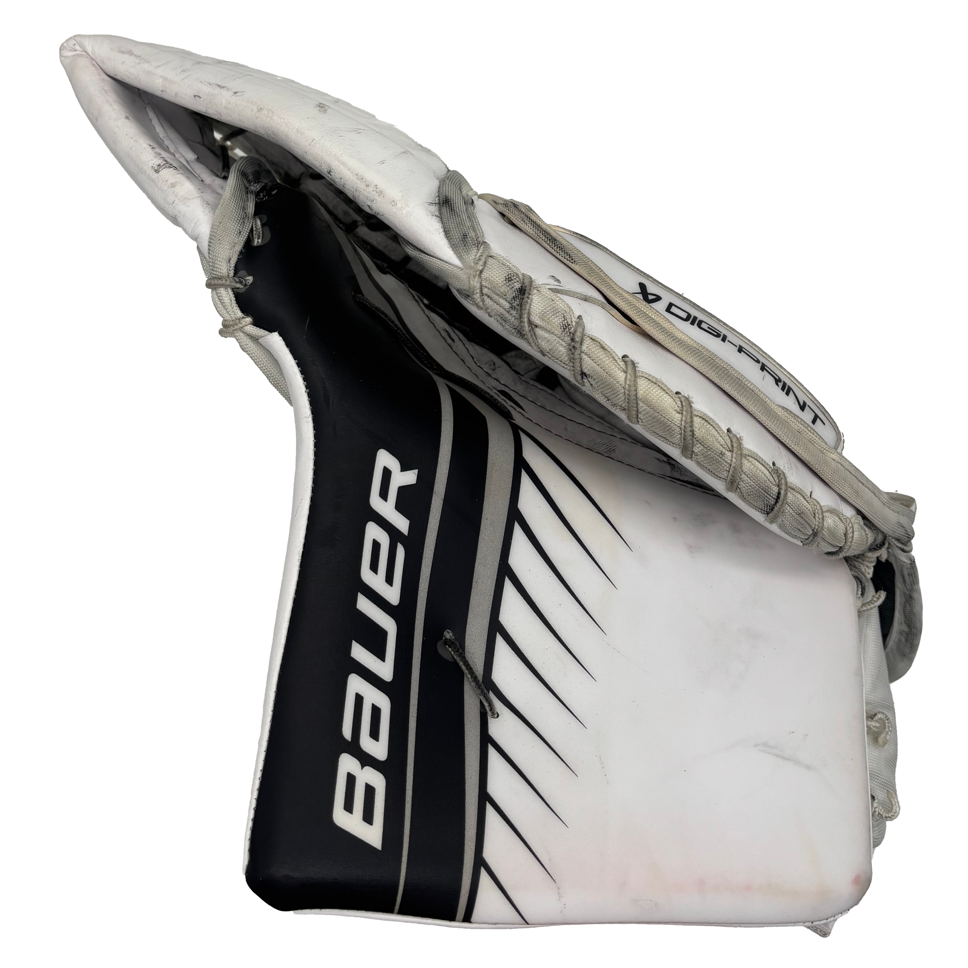 Bauer Vapor Flylite - Used Pro Stock Goalie Trapper (White/Black/Grey)
