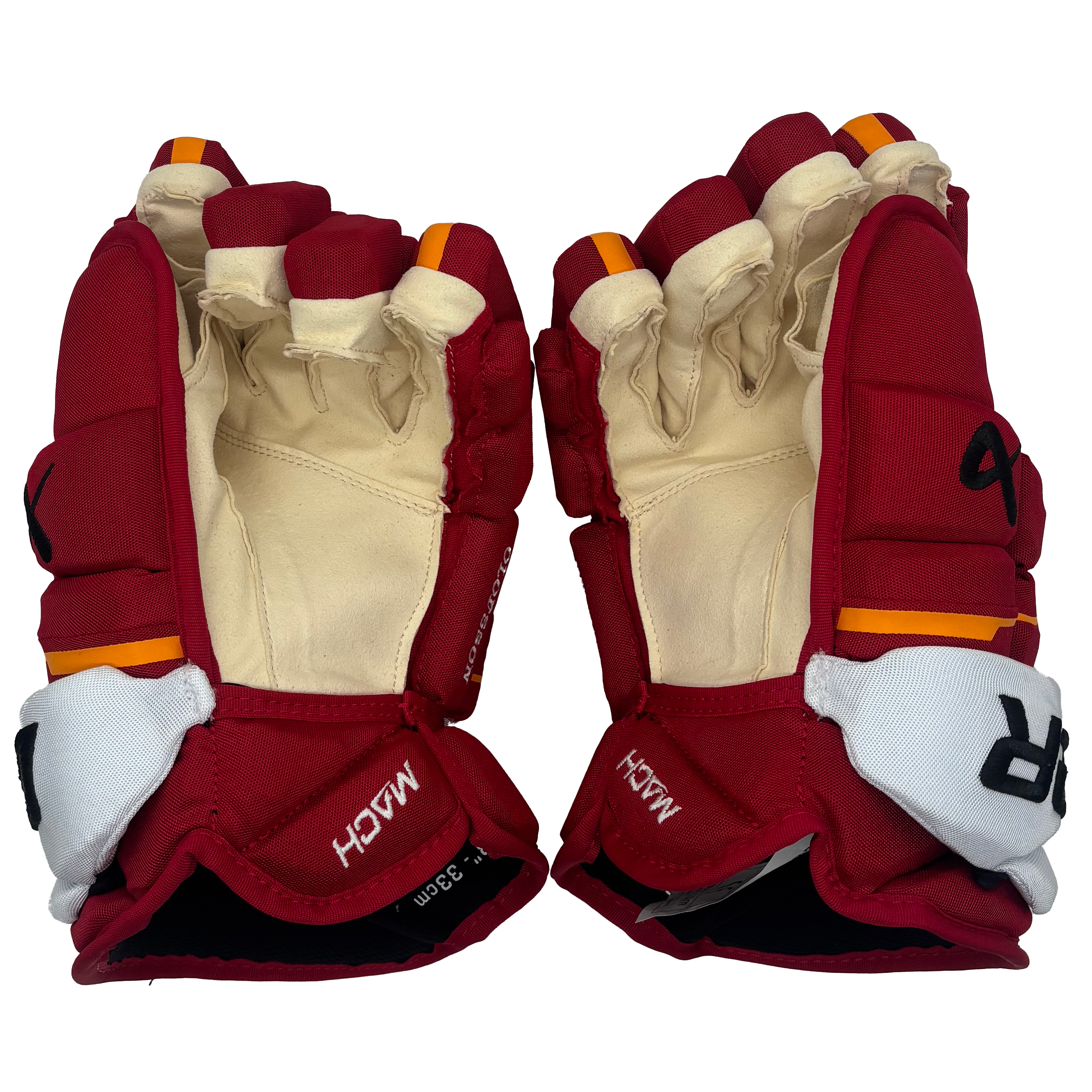 Bauer Supreme Mach - NHL Pro Stock Hockey Gloves - Victor Olofsson (Red/Yellow/White)