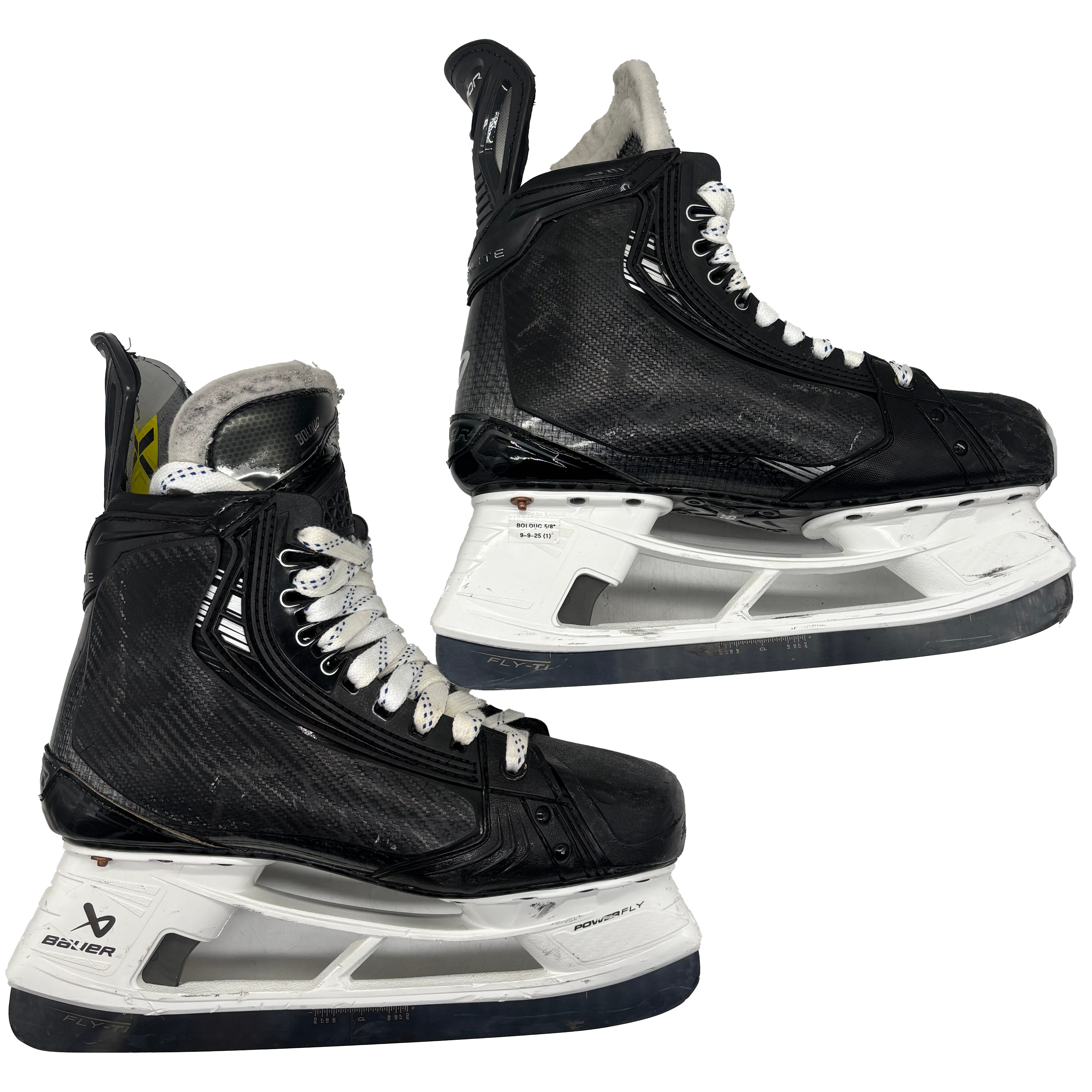 Bauer Vapor Hyperlite 2 - Used Pro Stock Skates - Size 9.5E with Shot Blocker (Black)