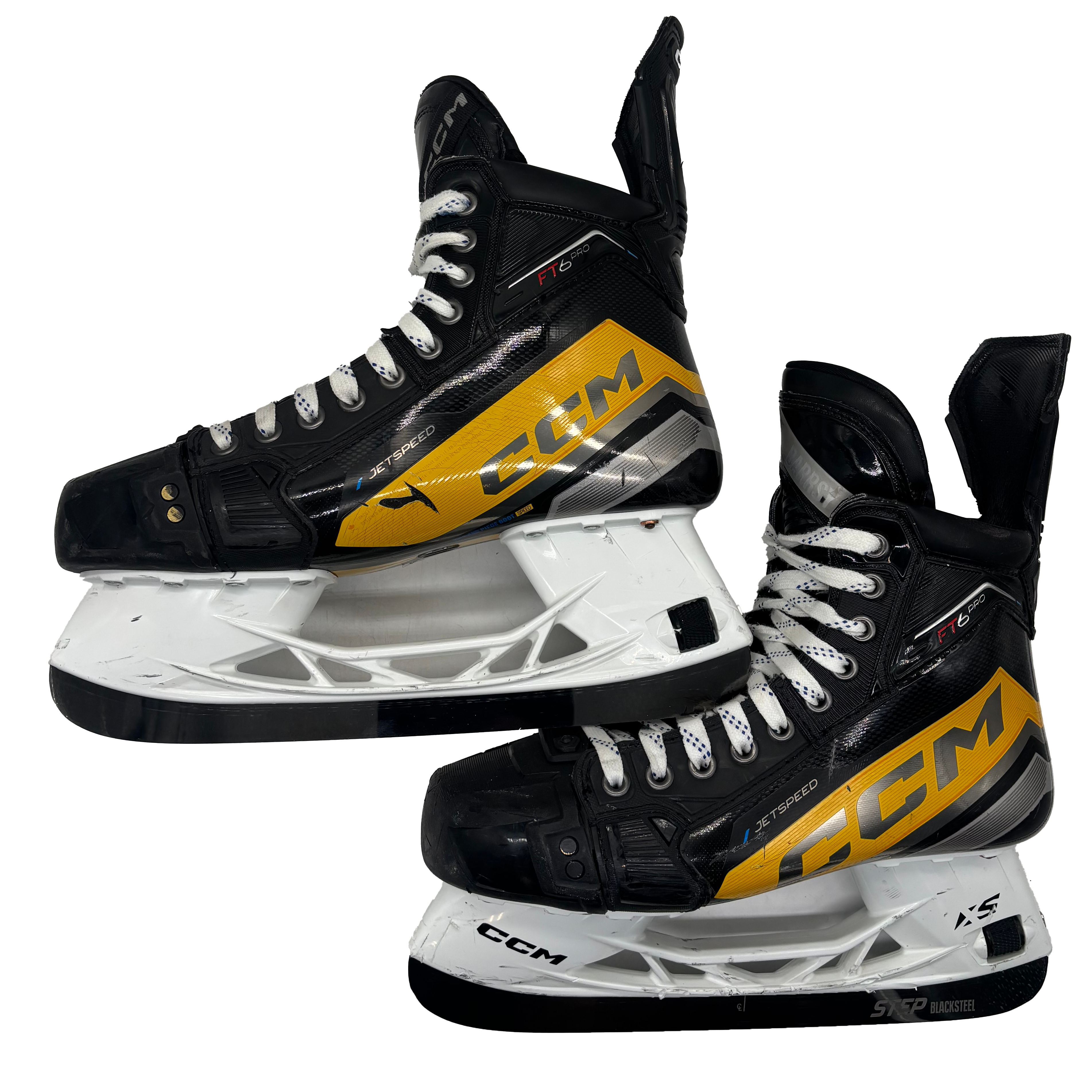 CCM Jetspeed FT6 Pro - Used Pro Stock Hockey Skates - Size 8 (Yellow)