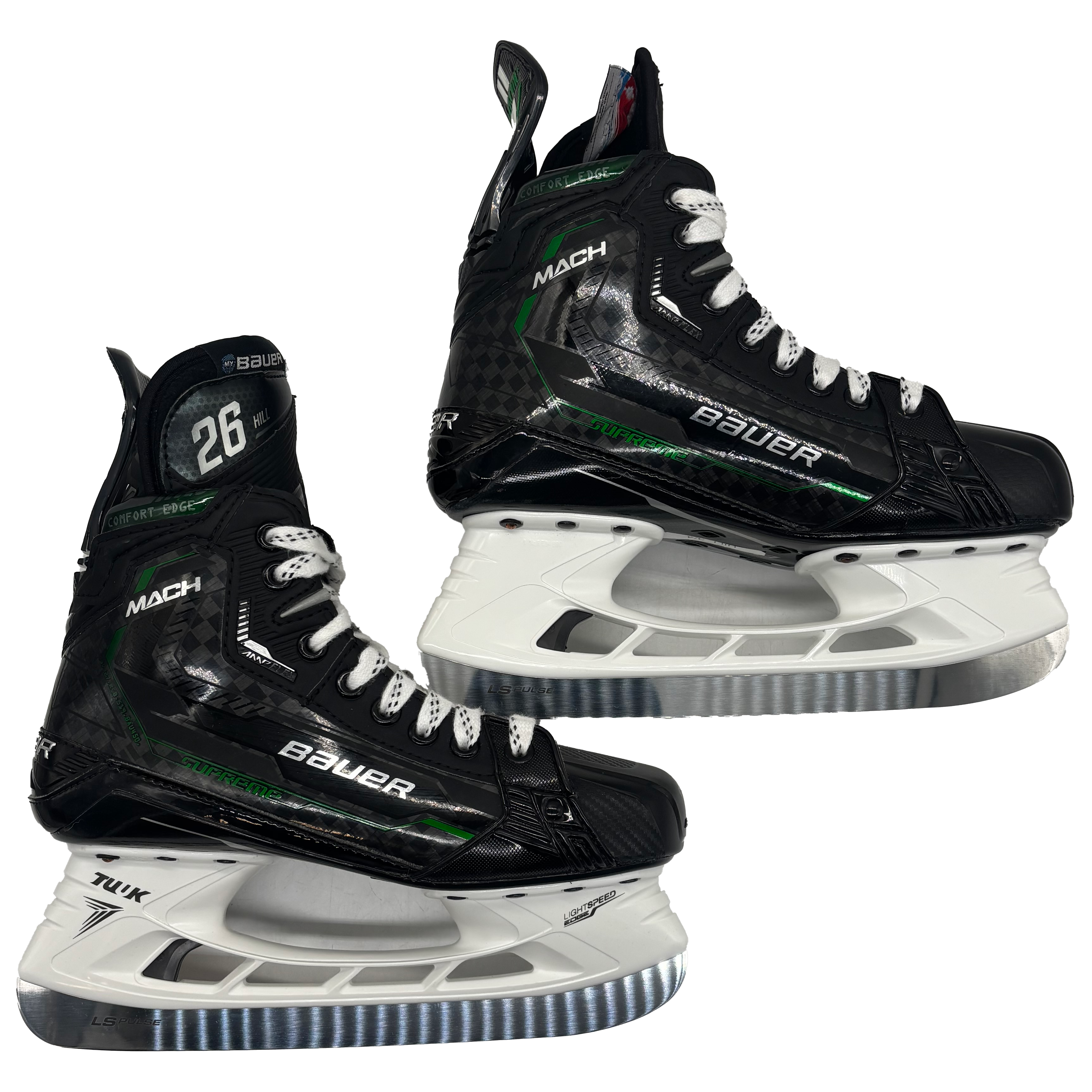 Bauer Supreme Mach - Pro Stock Skates - Size 5.5D (Green)