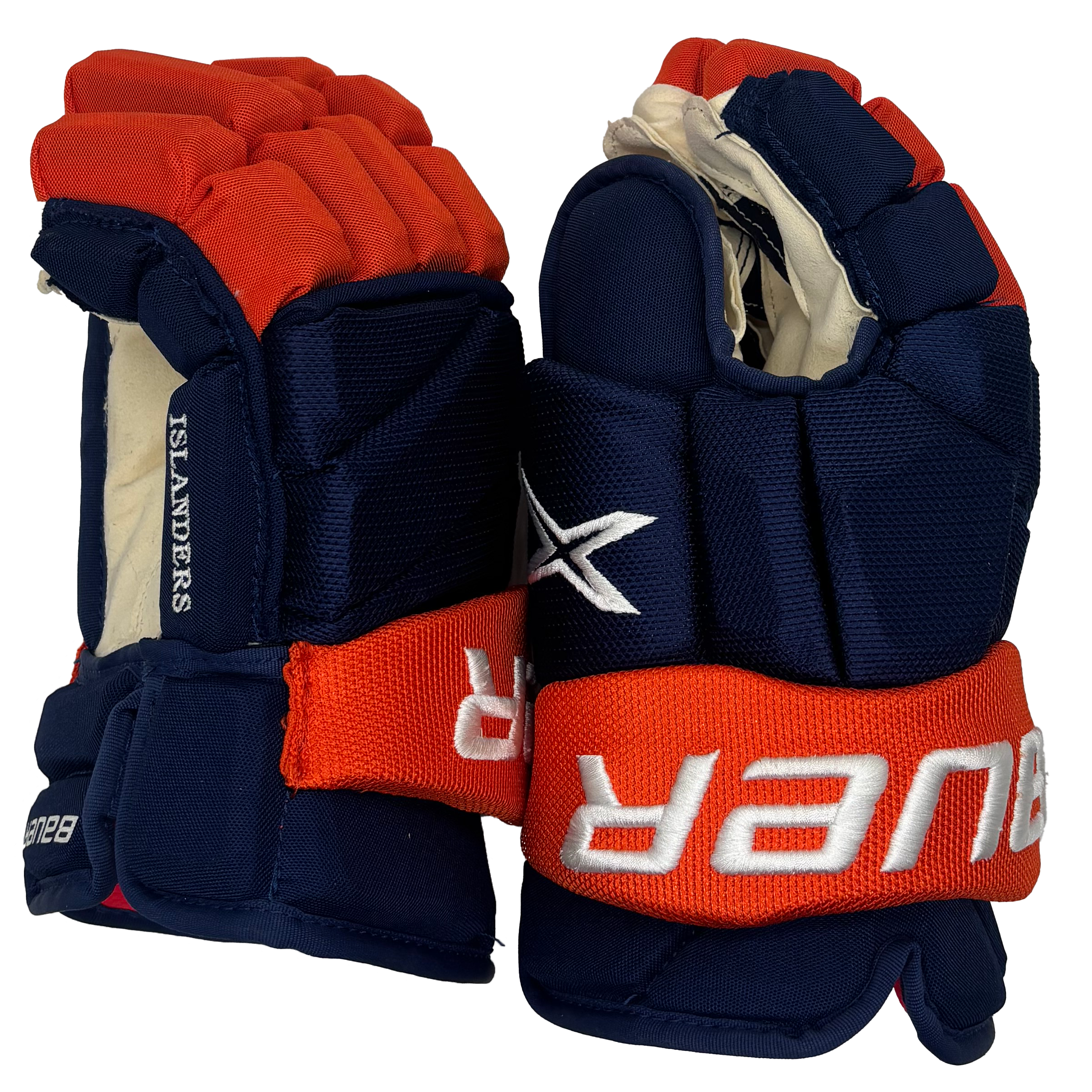 Bauer Vapor 2X Pro - NHL Pro Stock Gloves - New York Islanders (Navy/Orange)