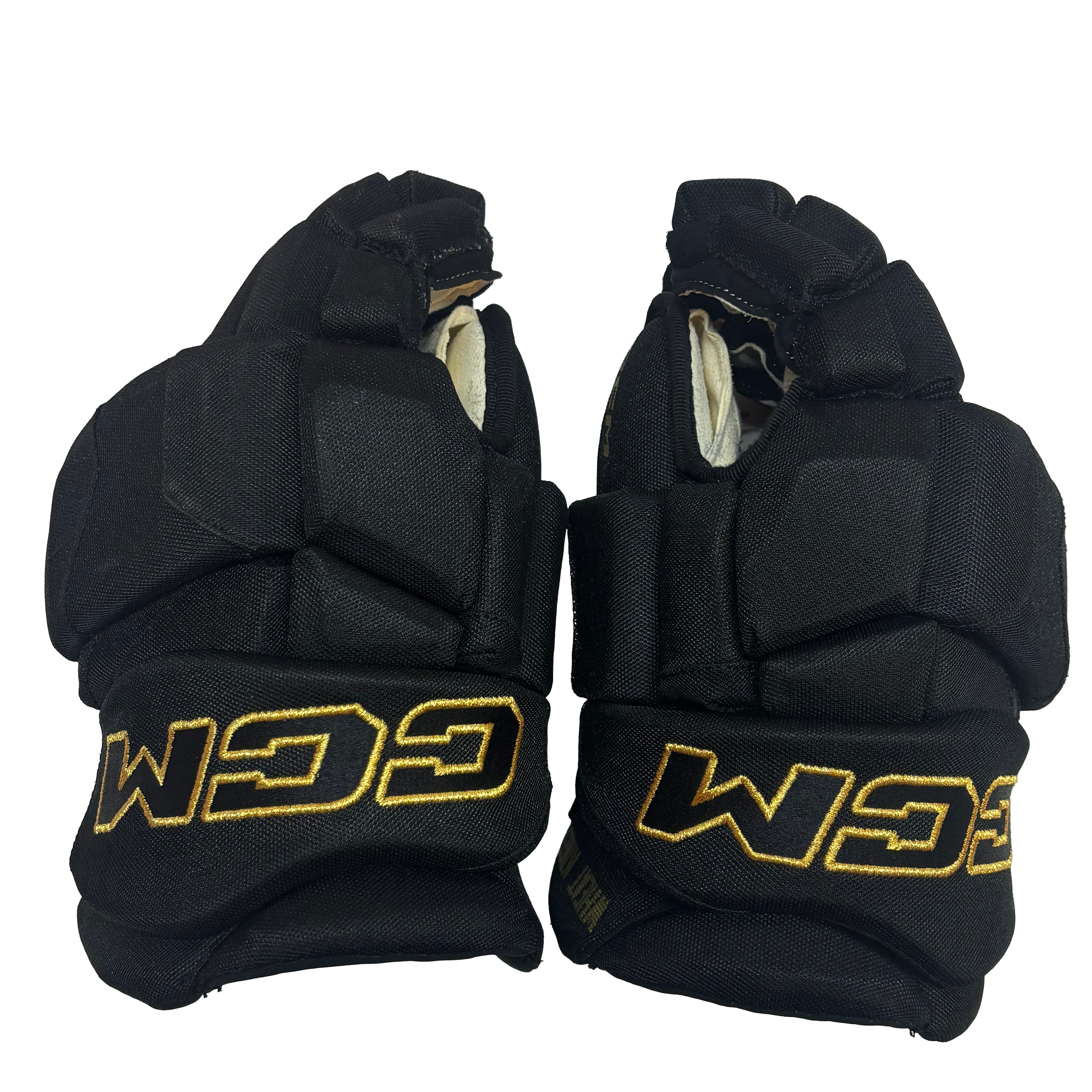 CCM HGJSPP - Used WHL Pro Stock Hockey Gloves (Black/Gold)