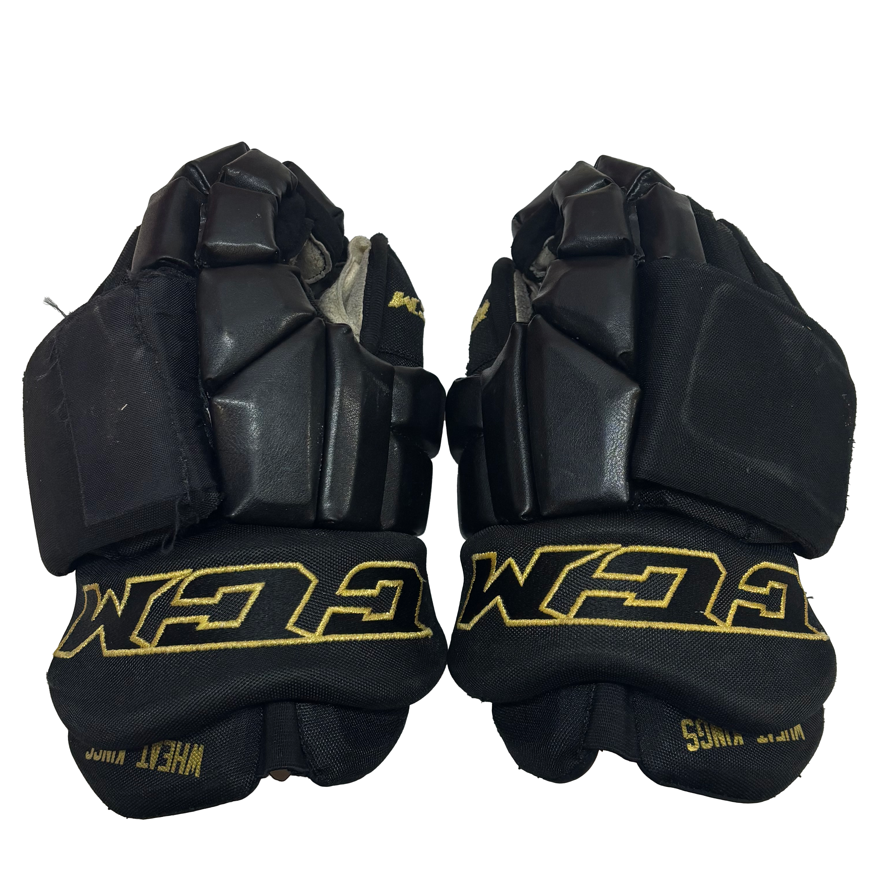 CCM HG42PP - Used WHL Pro Stock Hockey Gloves (Black/Gold)