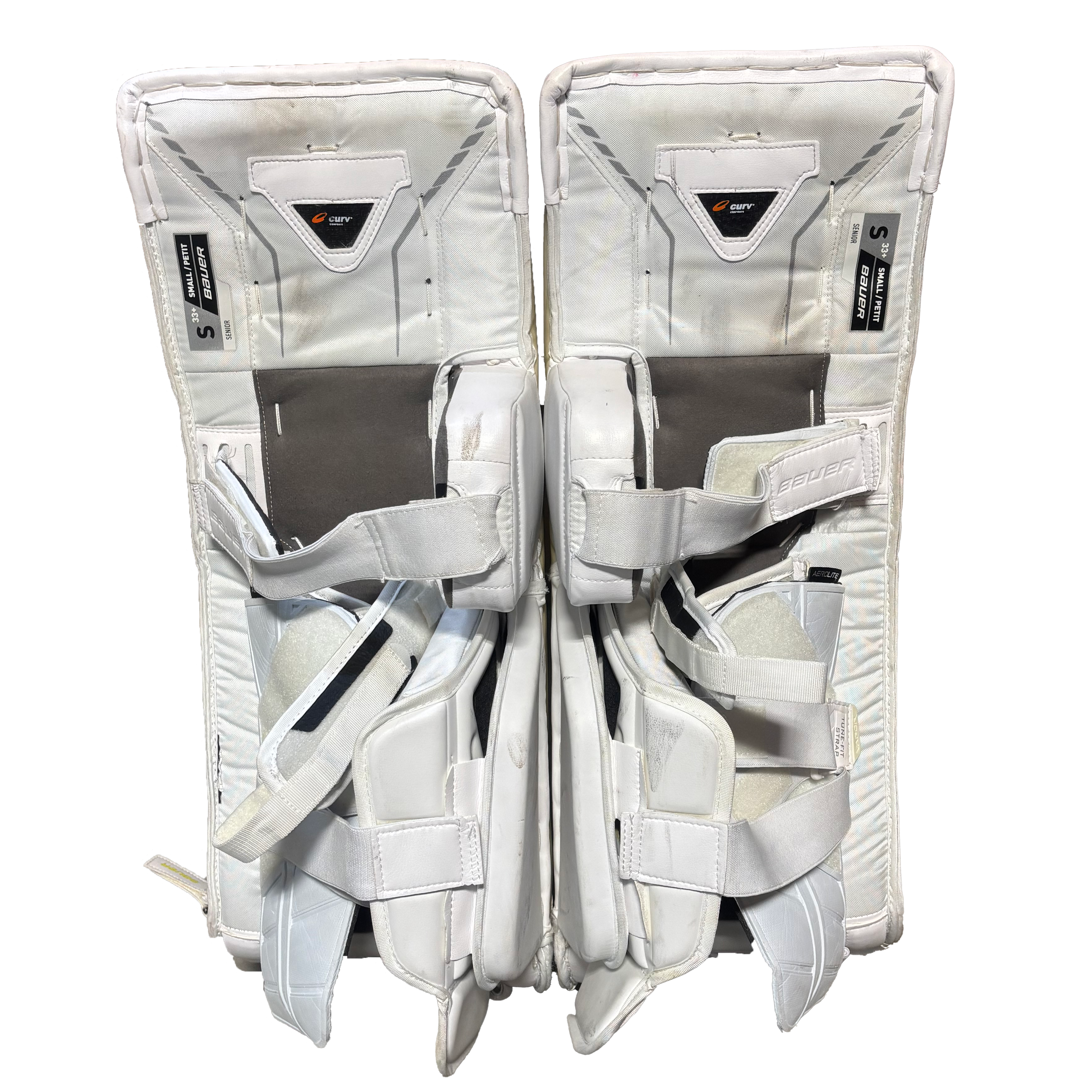Bauer Vapor Hyperlite - Used Pro Stock Goalie Pads (White/Grey)