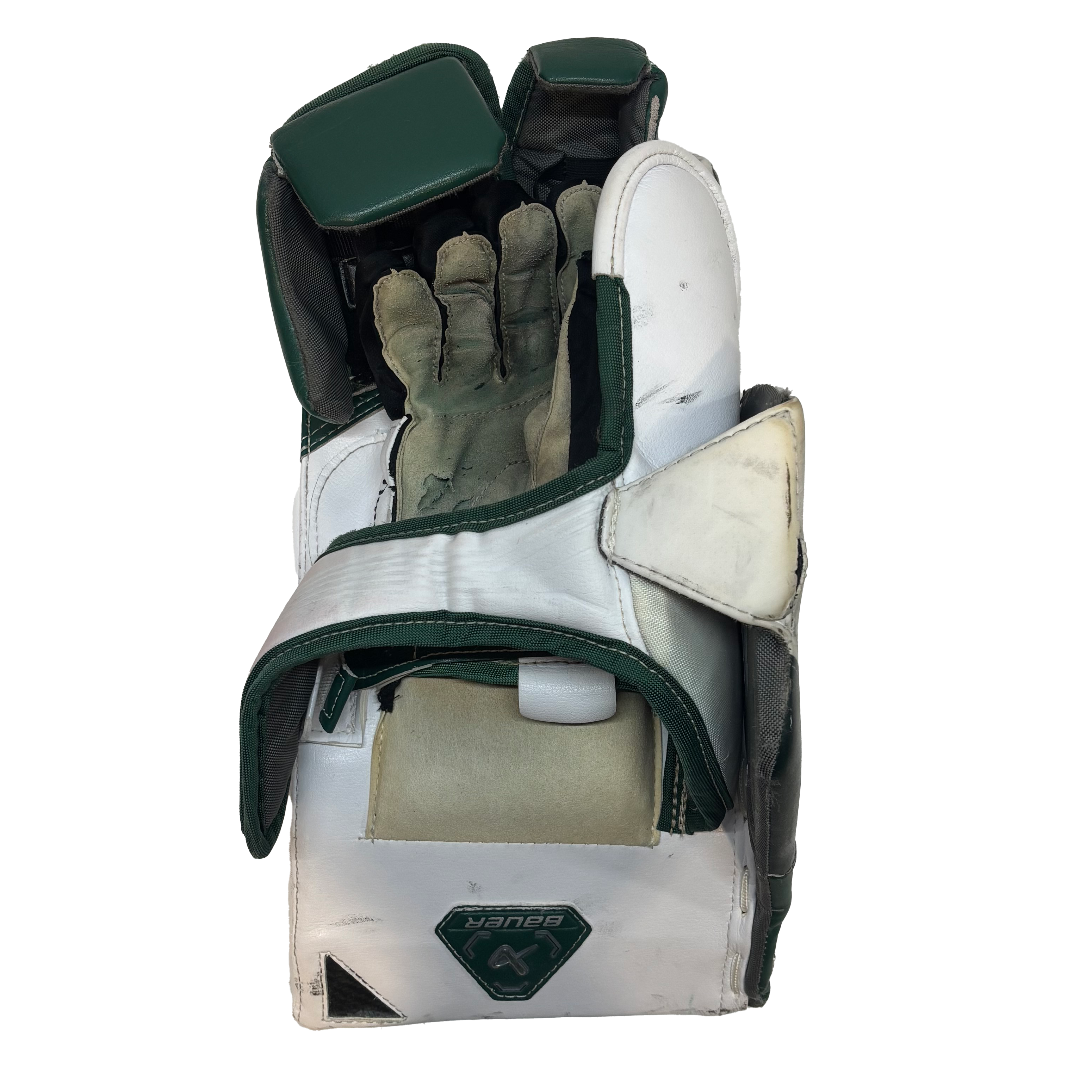 Bauer Vapor Hyperlite 2 - Used NCAA Pro Stock Goalie Full Set (White/Green) *Dressed as Bauer Reactor*