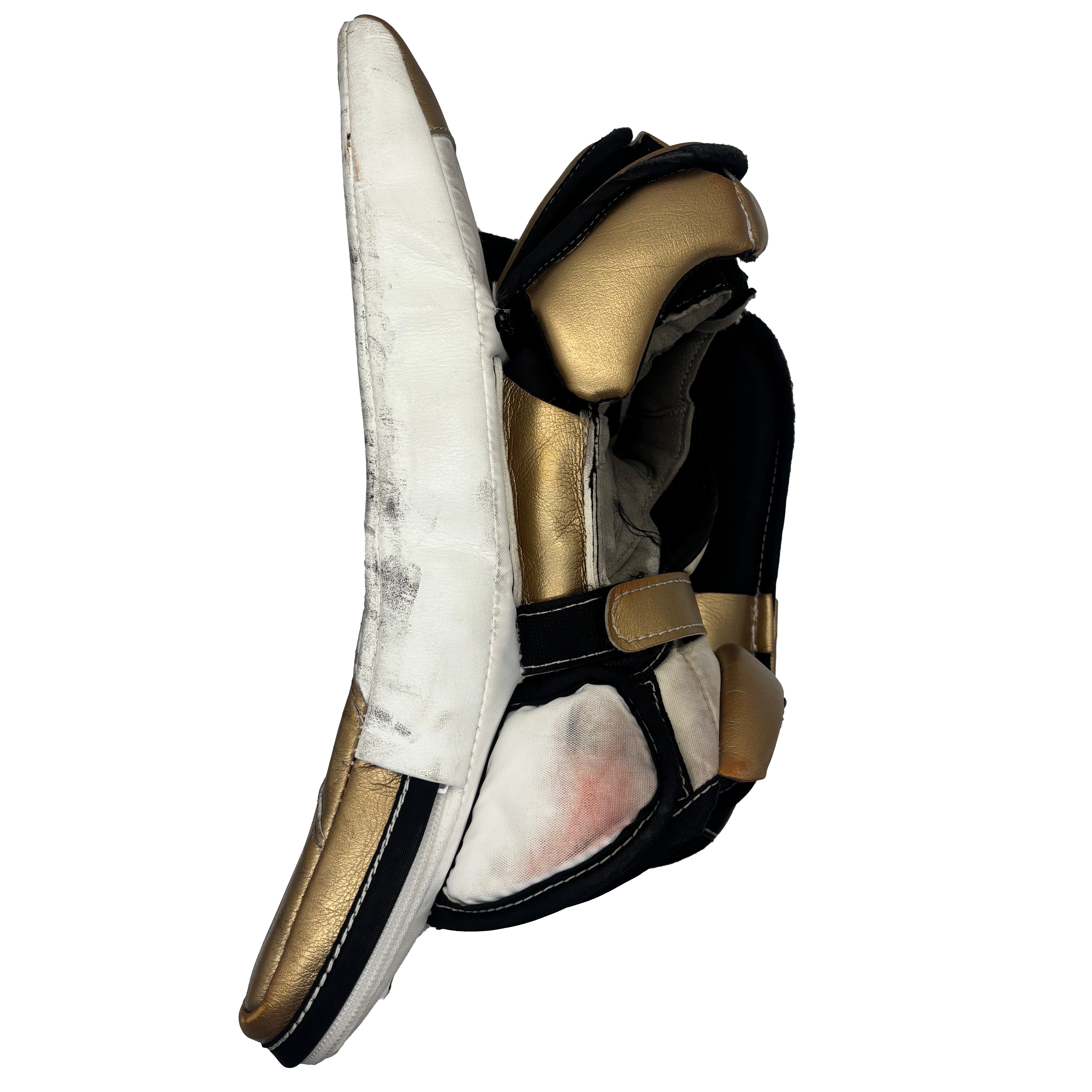 True Catalyst PX3 - Used Pro Stock Goalie Blocker (White/Gold/Black)