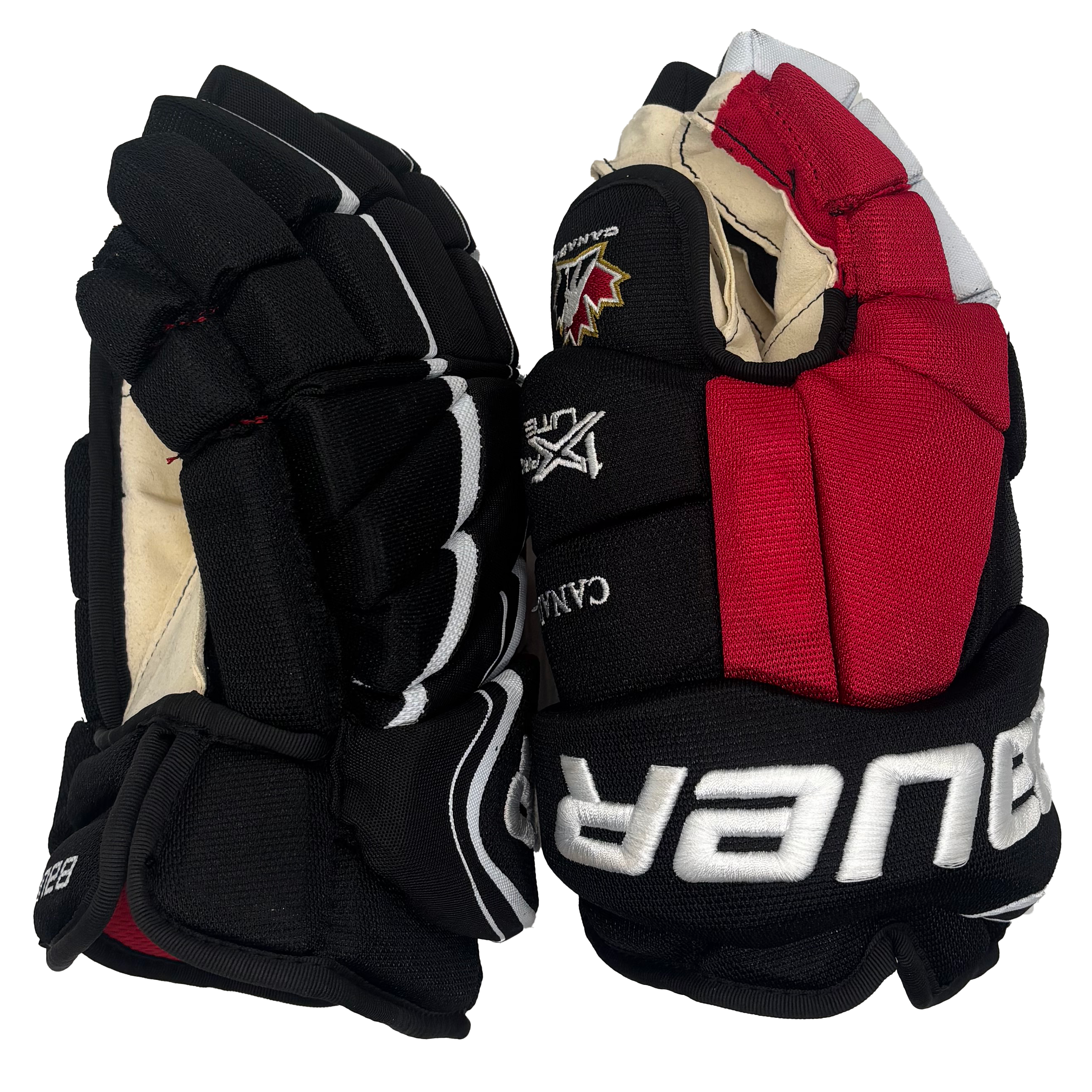 Bauer Vapor 1X Pro Lite - Team Canada Pro Stock Hockey Gloves (Black/Red)