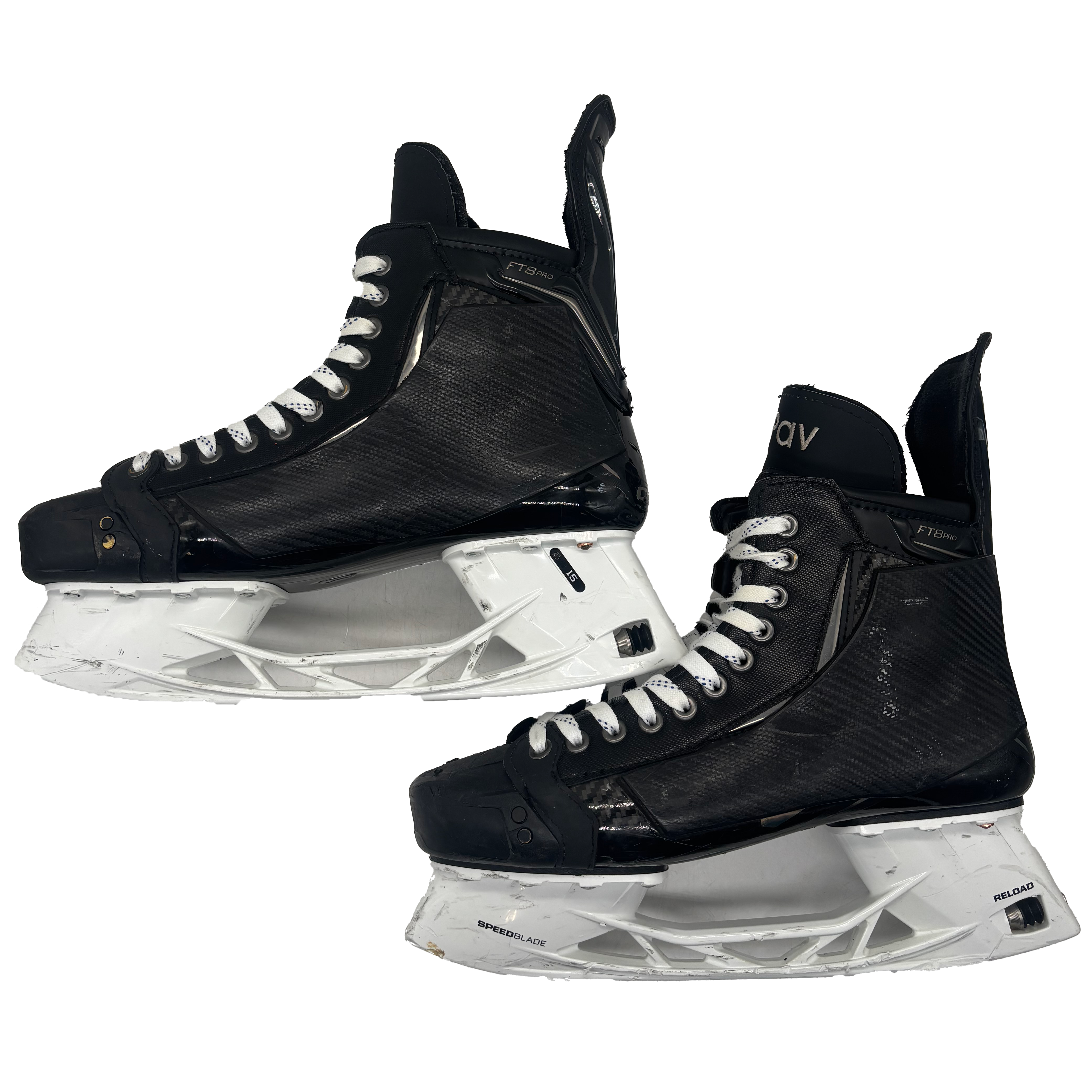 CCM Jetspeed FT8 Pro - Used AHL Pro Stock Hockey Skates with Shot Blockers - Size 11.5EE