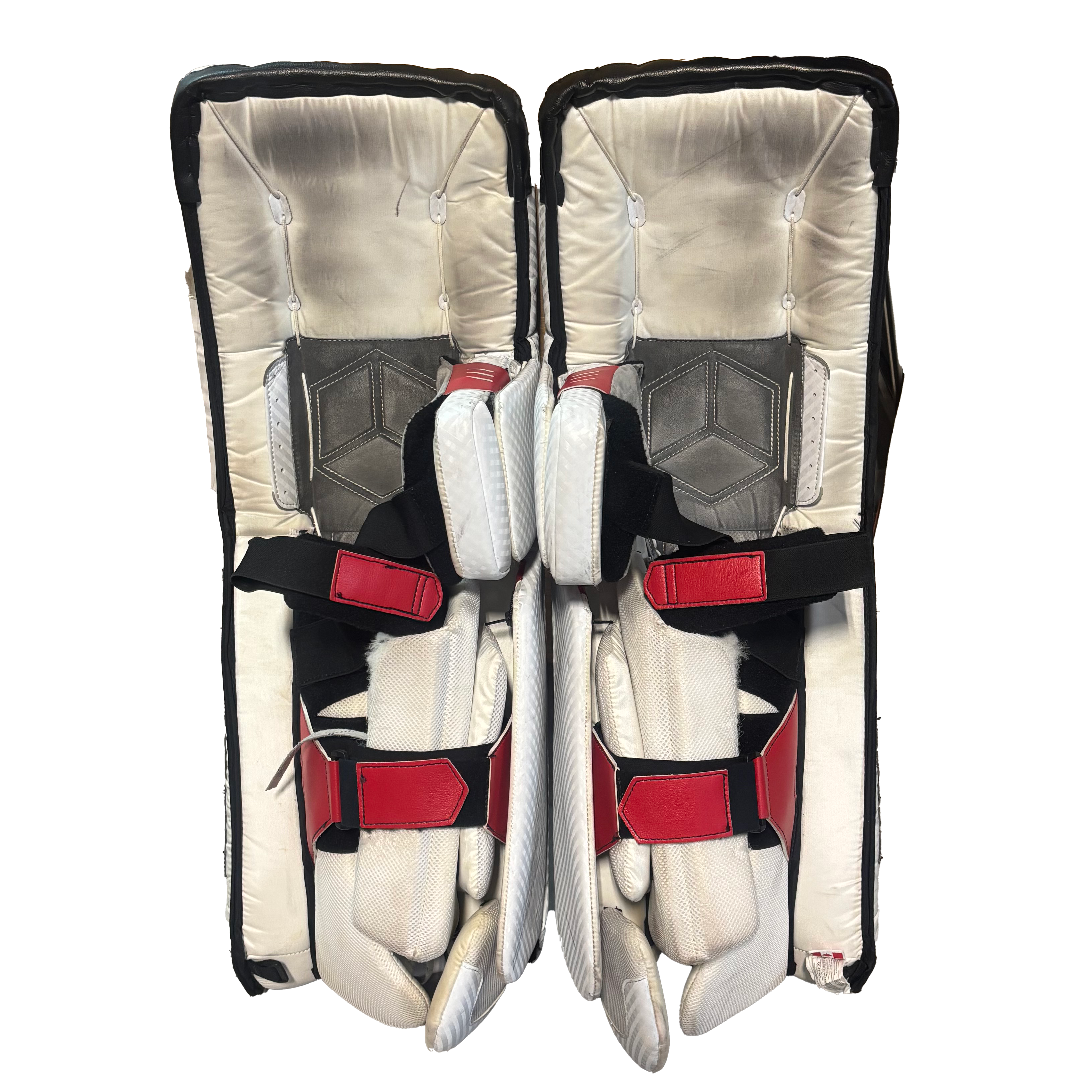 Vaughn Velocity V10 - Used Pro Stock Goalie Pads (Black/Red/White)