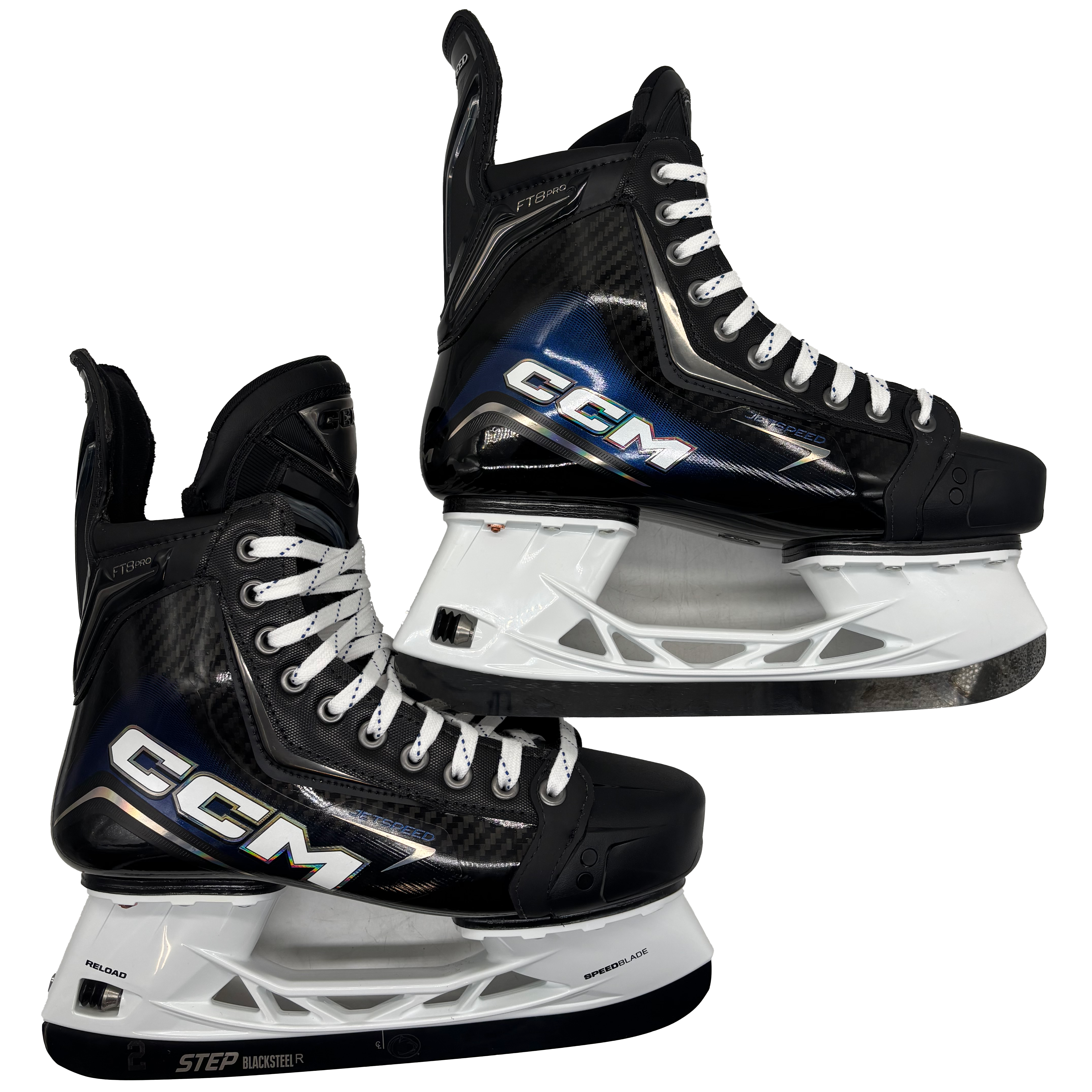 CCM Jetspeed FT8 Pro - NCAA Pro Stock Hockey Skates - Size 8E (Blue)