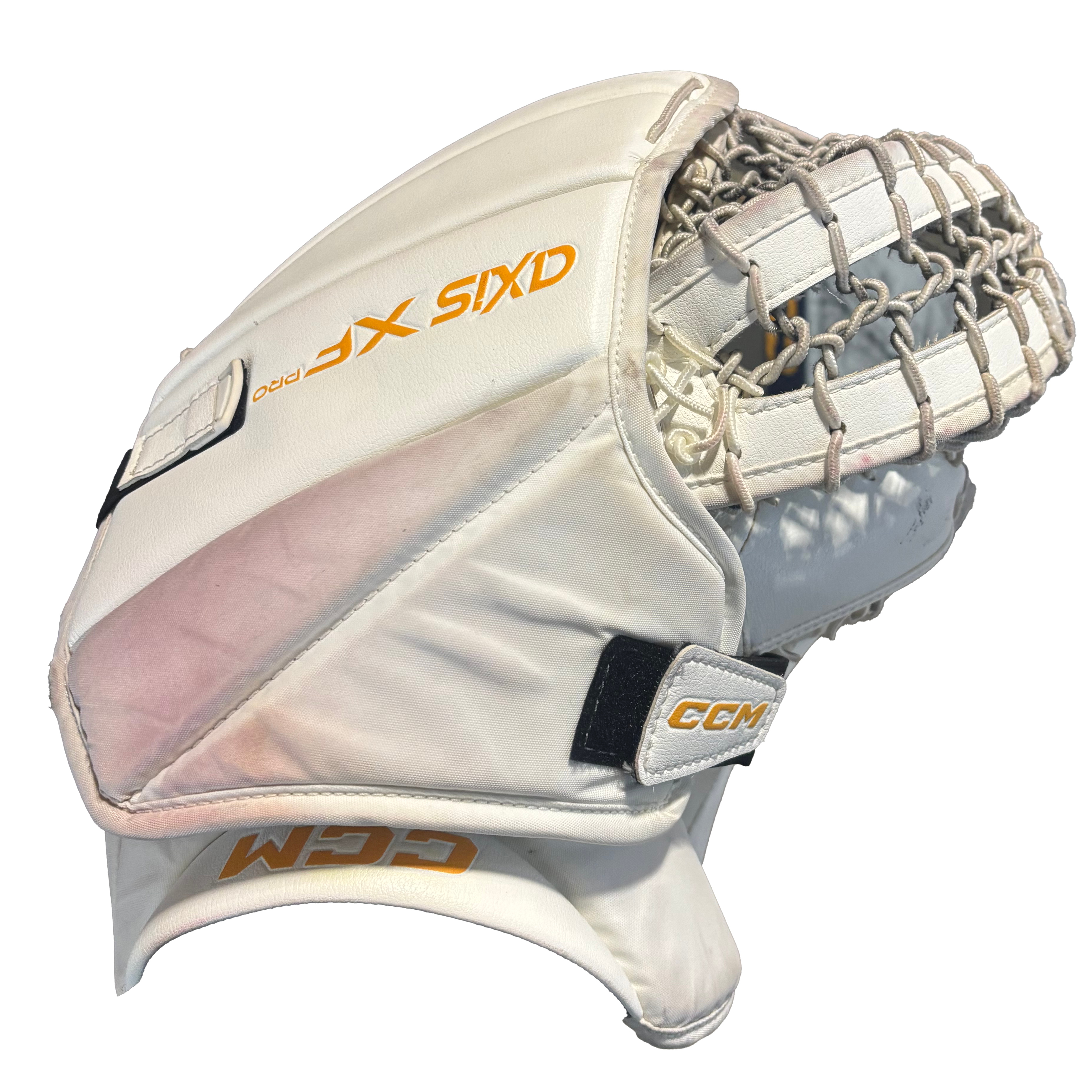 CCM Axis XF Pro - Used Pro Stock Goalie Full Set (White/Navy/Yellow)