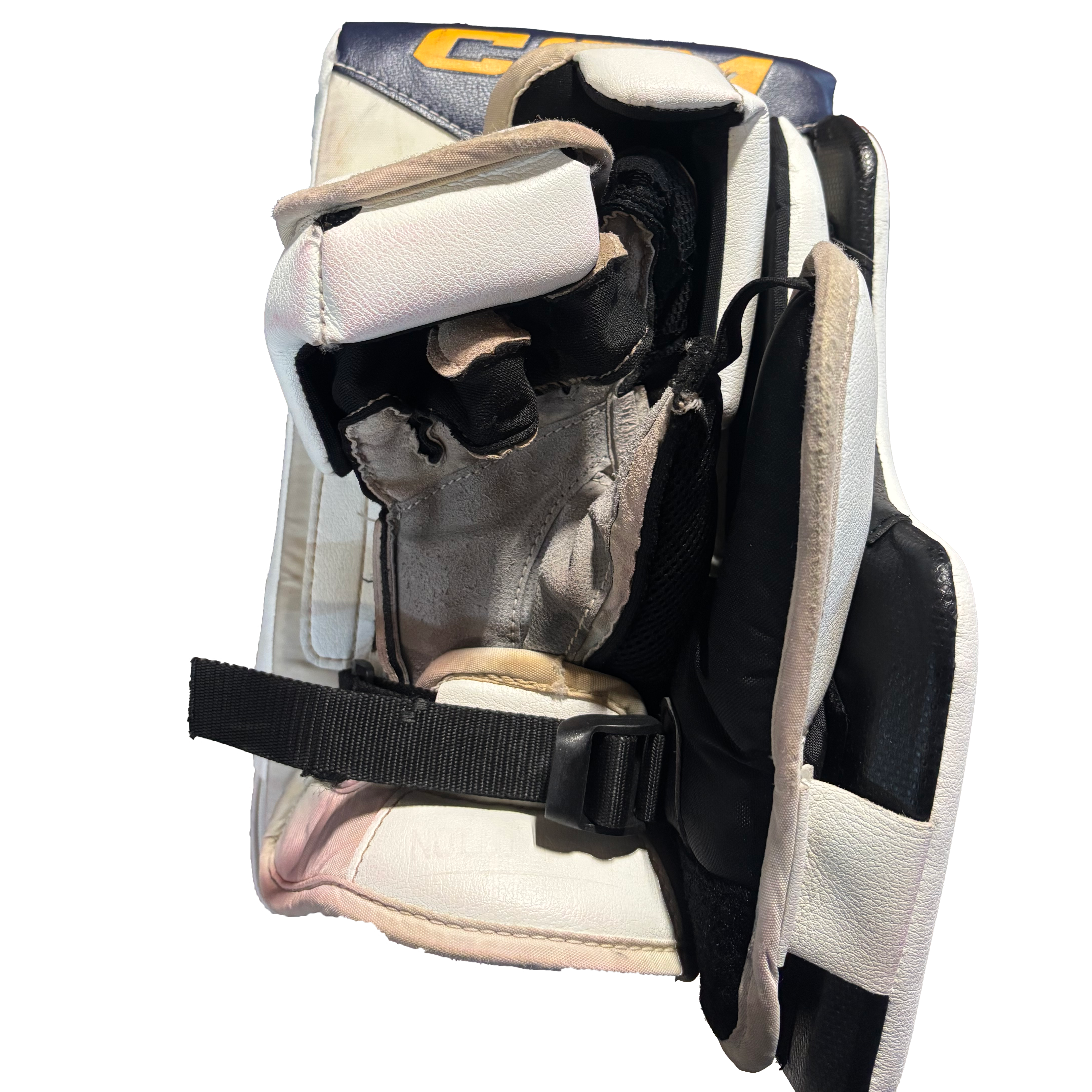 CCM Axis XF Pro - Used Pro Stock Goalie Full Set (White/Navy/Yellow)