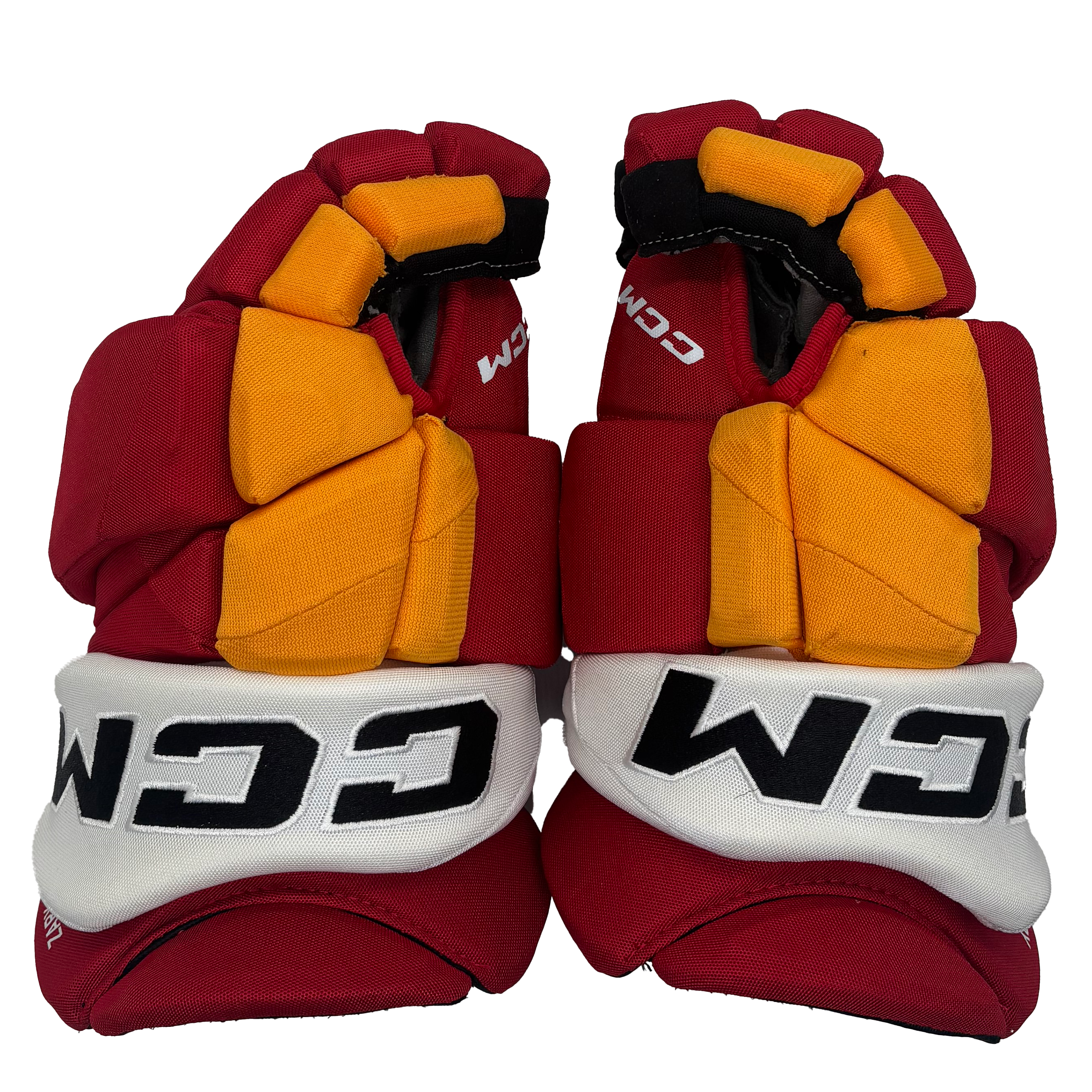 CCM HGJSPP - NHL Pro Stock Glove -  Connor Zary (Red/Yellow/White)