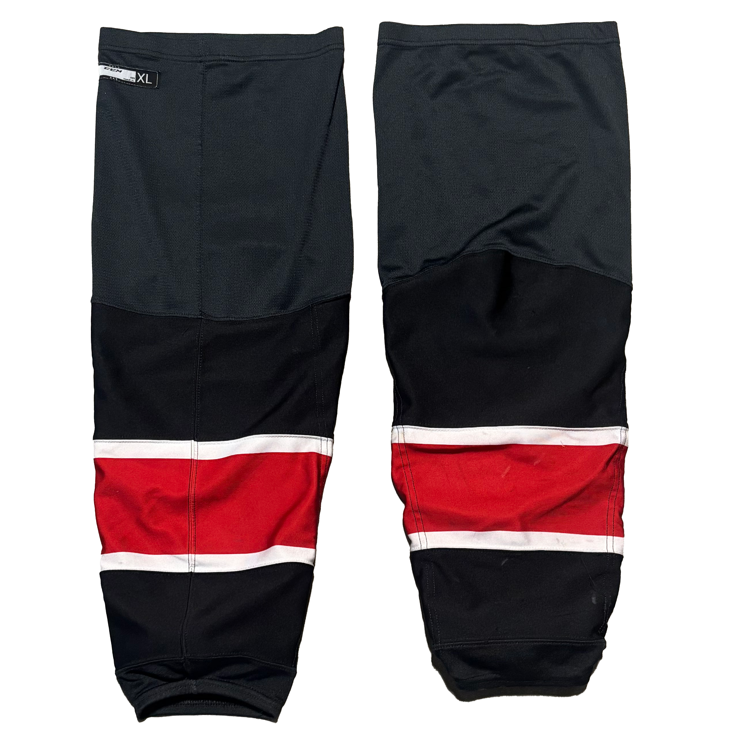 OHL - Used CCM Hockey Sock (Black/Red/White)