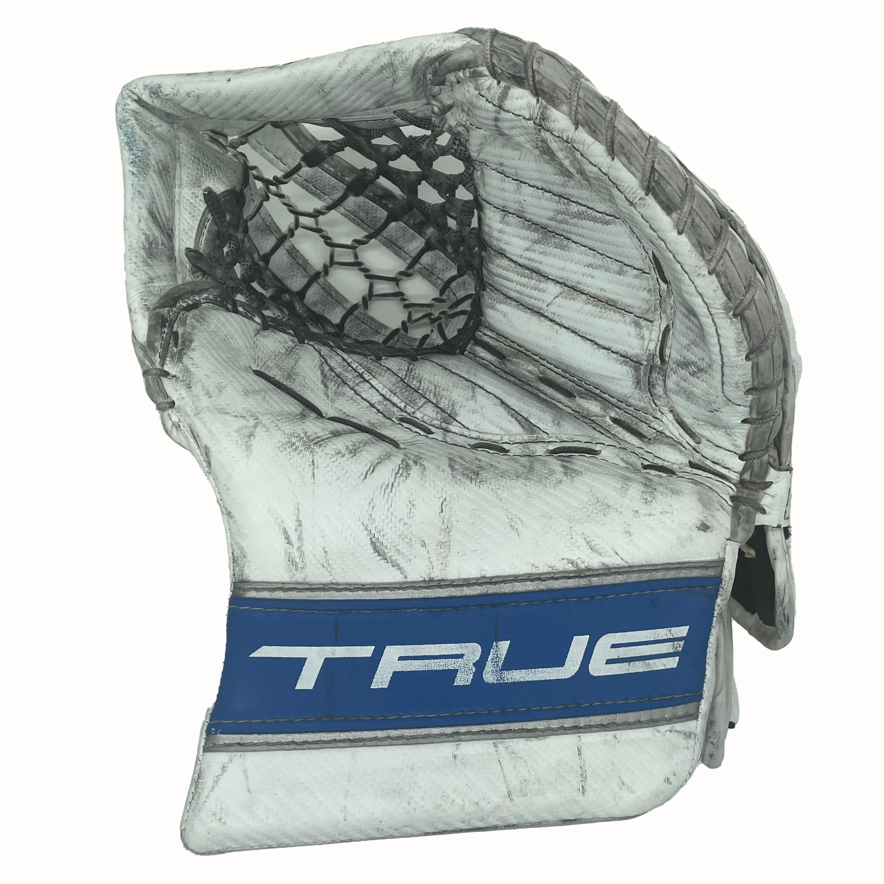 True L87 - Gant de gardien de but Pro Stock d'occasion (blanc/bleu)