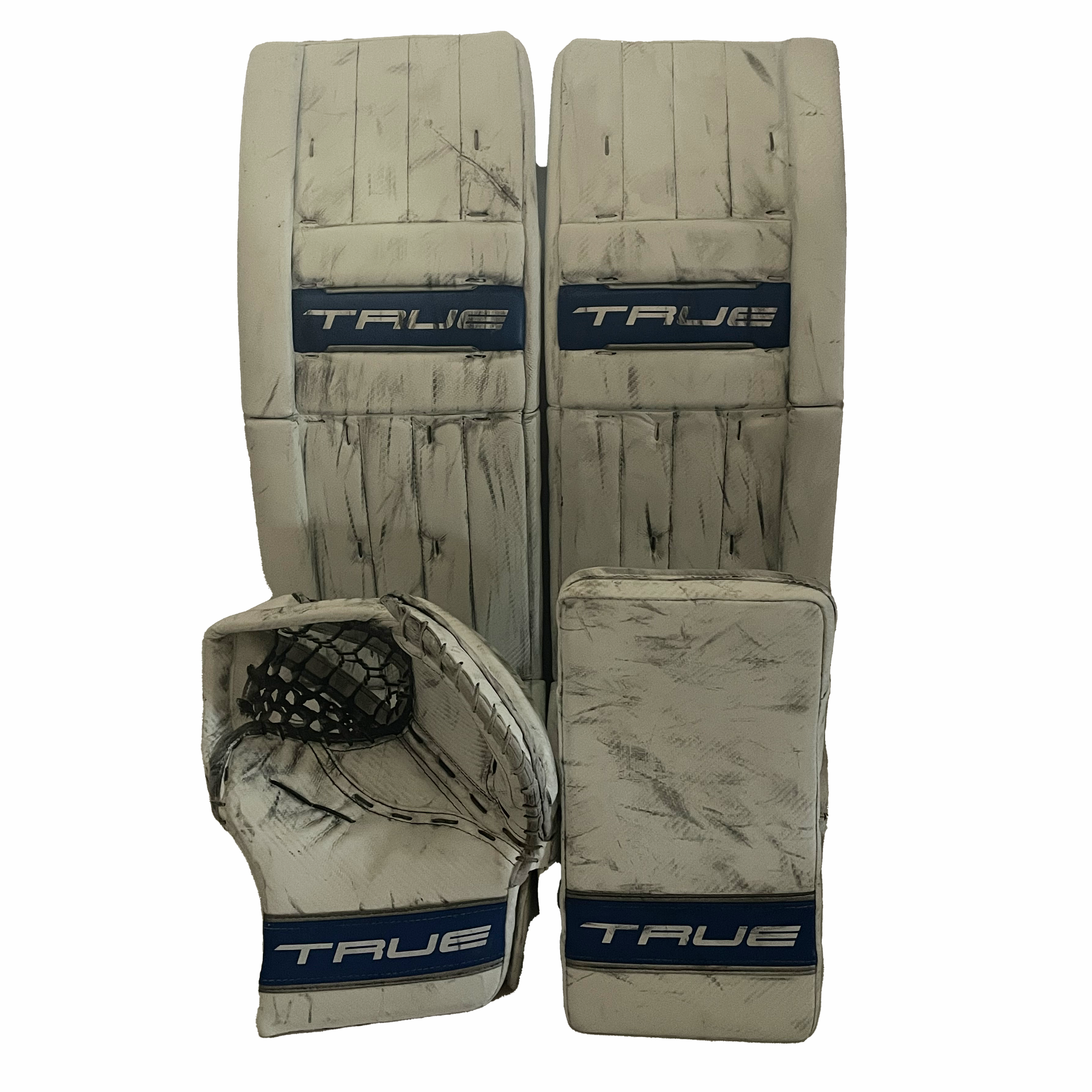 True L87 - Ensemble de gardien de but complet Pro Stock d'occasion (blanc/bleu)