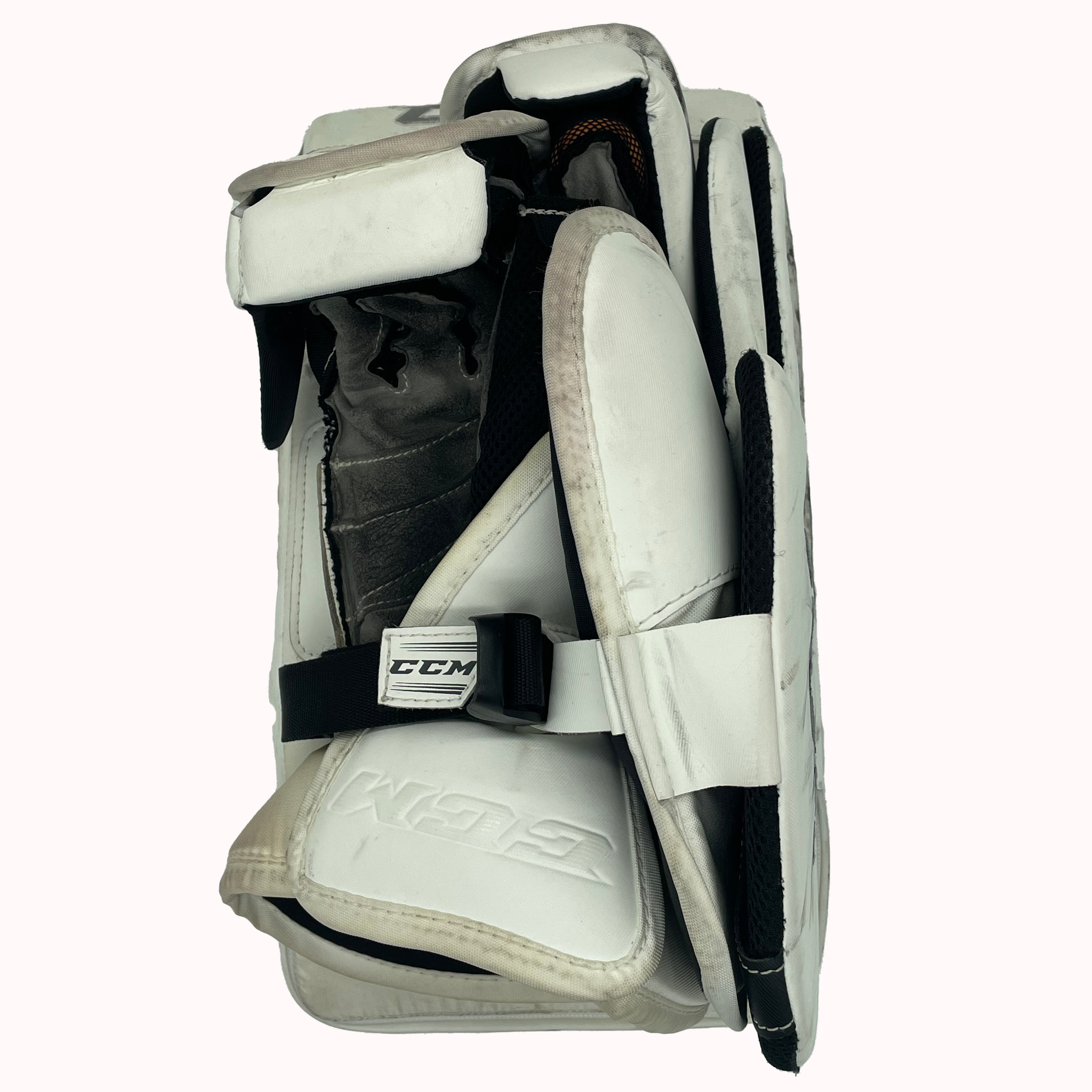 CCM Extreme Flex 5 - Used Pro Stock Goalie Blocker (White/Maroon/Silver)