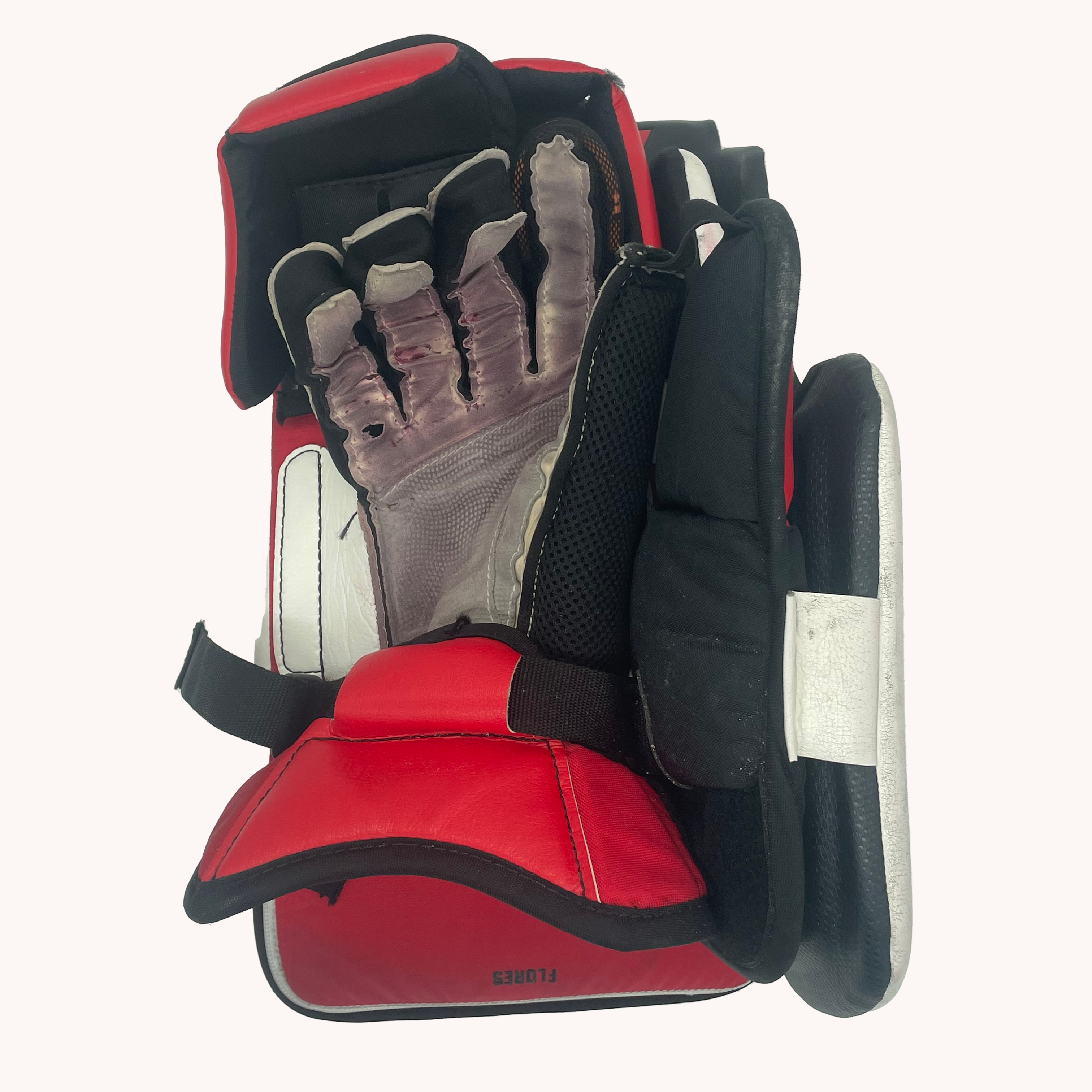 CCM Extreme Flex 6 - Bloqueur de gardien de but professionnel d'occasion (blanc/rouge/noir)