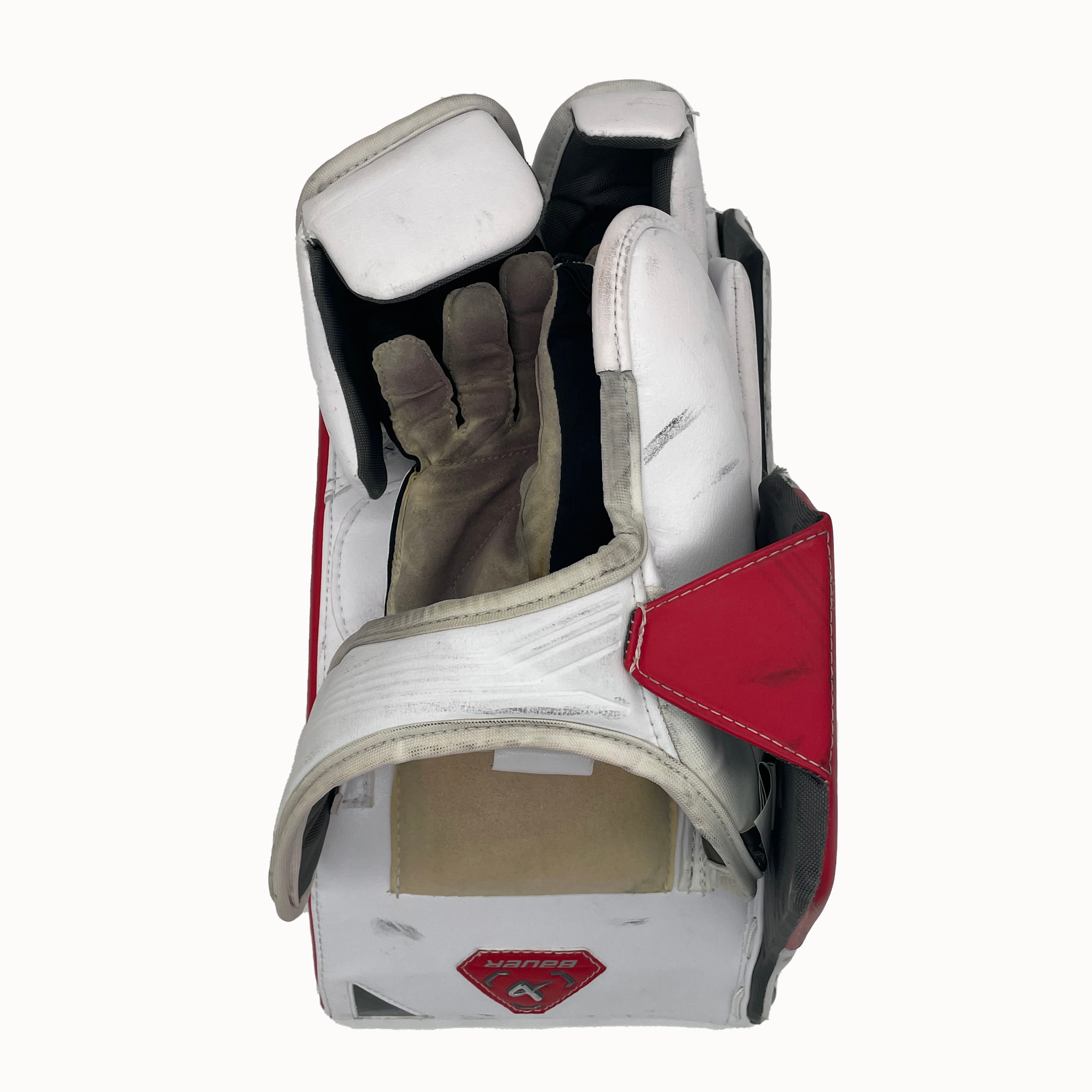 Bauer Vapor Hyperlite 2 - Ensemble de gardien de but complet Pro Stock Senior d'occasion (blanc/rouge)