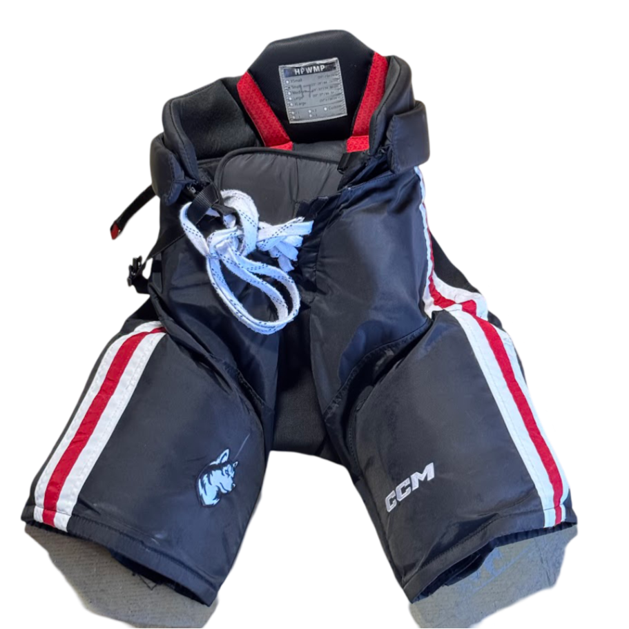 Pantalon de hockey pour femme CCM HPWMP - NCAA Pro Stock d'occasion (noir/rouge/blanc)
