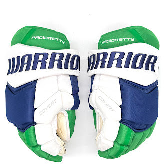 Warrior Covert QR1 Pro - NHL Pro Stock Glove - Brendan Lemieux (Blue/Green/White)