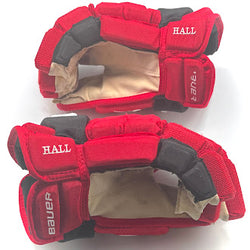 Bauer Vapor Hyperlite - Gants d'occasion NHL Pro Stock - Taylor Hall (rouge/noir)