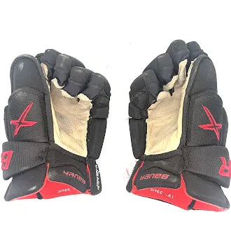 Bauer Vapor Hyperlite - Used Team Canada Pro Stock Hockey Gloves (Black/Red)