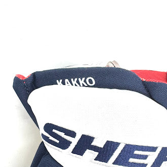 Kaapo Kakko Sherwood Rekker M90 - Gant NHL Pro Stock - ÉQUIPE FINLANDE (Marine/Blanc) 