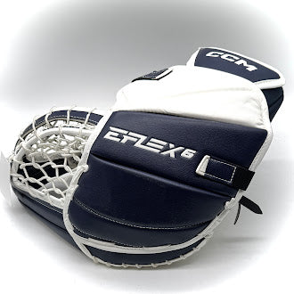 CCM Extreme Flex 6 - Used NHL Pro Stock Goalie Glove (White/Navy)