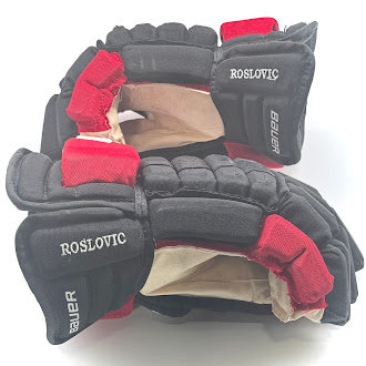 Bauer Pro Series - Used NHL Pro Stock Glove - Jack Roslovic (Black/Red)