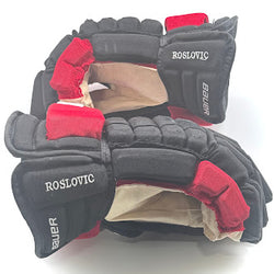 Bauer Pro Series - Gant NHL Pro Stock d'occasion - Jack Roslovic (noir/rouge)