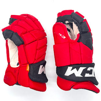 CCM HGJS - Used NHL Pro Stock Glove - Carolina Hurricanes (Red/Black)