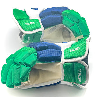 Bauer Supreme 2S - Used NHL Pro Stock Glove - Brady Skjei (Blue/Green/White)