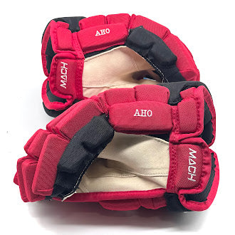 Bauer Supreme Mach - Gants de hockey NHL Pro Stock - Sebastian Aho (rouge/noir)