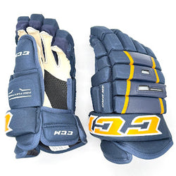 CCM 4 Roll Pro - CHL Pro Stock Hockey Gloves (Navy/Yellow)