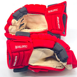 Bauer Pro Series - Gant NHL Pro Stock d'occasion - Jack Roslovic (rouge/noir)