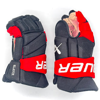 Bauer Vapor Hyperlite - Gant NHL Pro Stock d'occasion - Jaccob Slavin (noir/rouge)