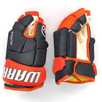 Warrior Alpha - ECHL Pro Stock Glove (Black/Orange)