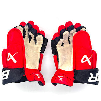 Bauer Vapor Hyperlite - Used NHL Pro Stock Glove - Jesperi Kotkaniemi (Red/Black)