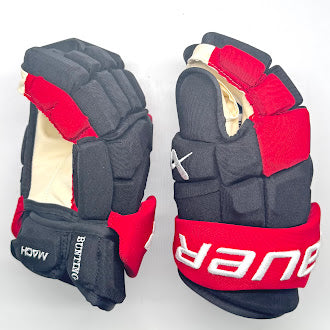 Bauer Supreme Mach - Gants de hockey NHL Pro Stock - Michael Bunting (noir/rouge)