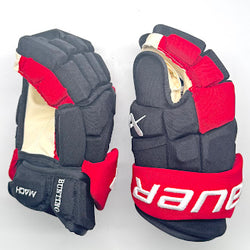 Bauer Supreme Mach - Gants de hockey NHL Pro Stock - Michael Bunting (noir/rouge)