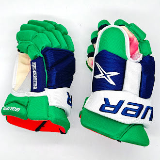 Bauer Vapor 1X Lite - Gant NHL Pro Stock d'occasion - Nino Niederreiter (Bleu/Vert/Blanc)