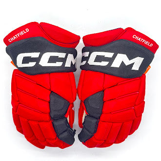CCM HGJS - Used NHL Pro Stock Glove - Jalen Chatfield (Red/Black)