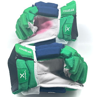 Bauer Vapor Hyperlite - Gant NHL Pro Stock d'occasion - Dylan Coghlan (Bleu/Vert/Blanc)